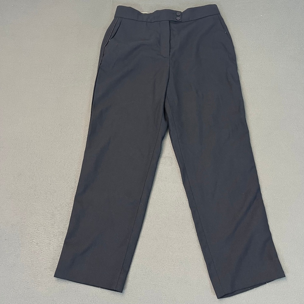 Sandro Paris Womens Size 42 Pants Navy Blue Tailored Straight Leg Trouser P6536E